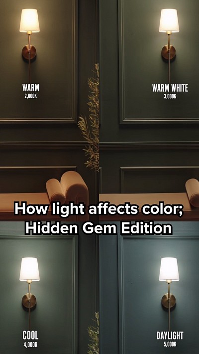 Lights change the perception of paint color